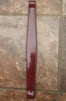 Browband Leather Oval shaped Patent Black / Burgundy - COB